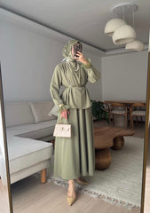 طقم تنورة مع حزام